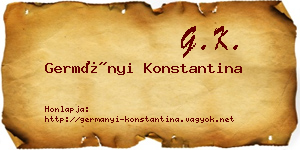 Germányi Konstantina névjegykártya